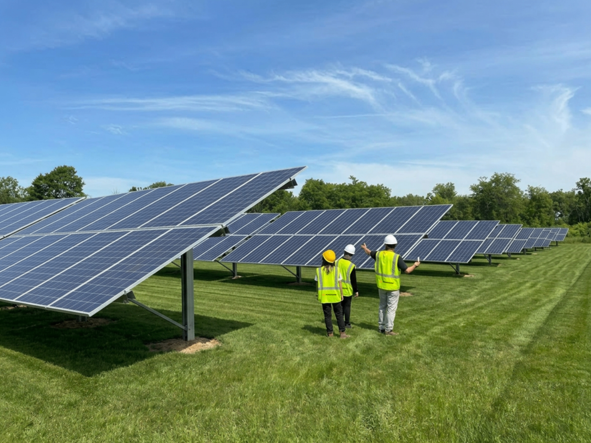 EPC construction crew installing solar panel